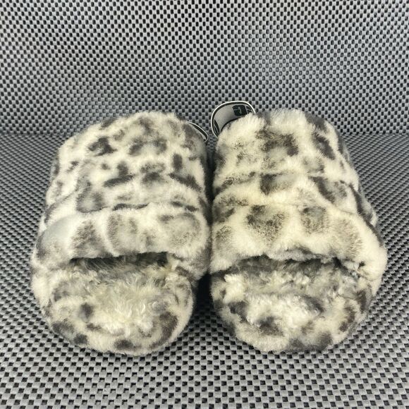 UGG Fluff Yeah Slides Slippers Womens 8 Leopard Animal Print Elastic Slingback - Picture 6 of 12
